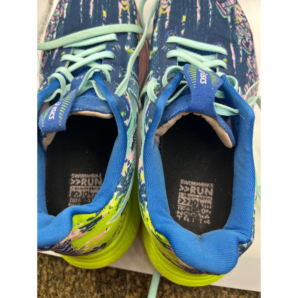 ASICS‎ Gel Nimbus 14  Women's Running Shoes Blue Pink Green Floral Size 9 - Picture 7 of 8